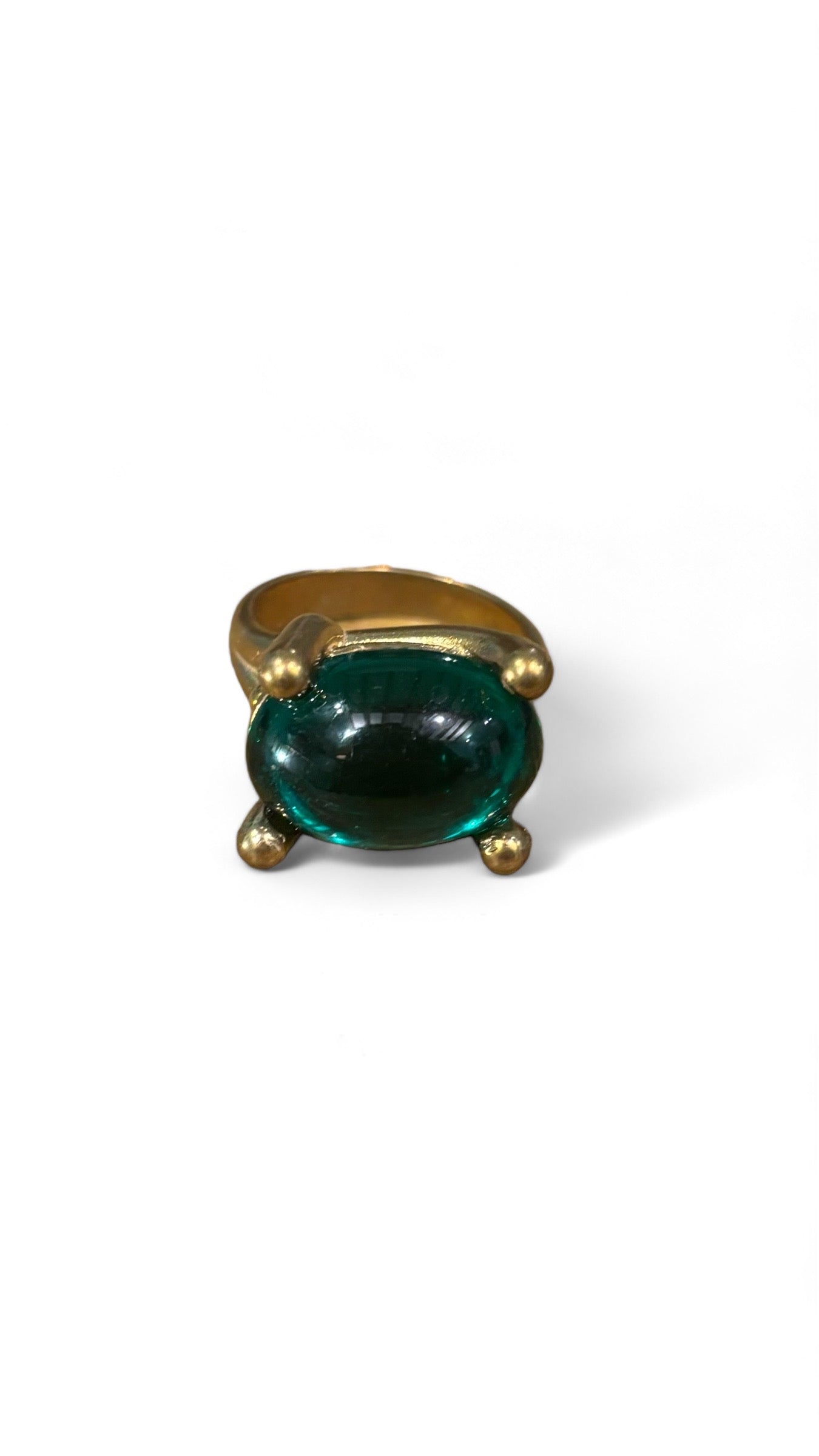 Anello cristalli cabochon