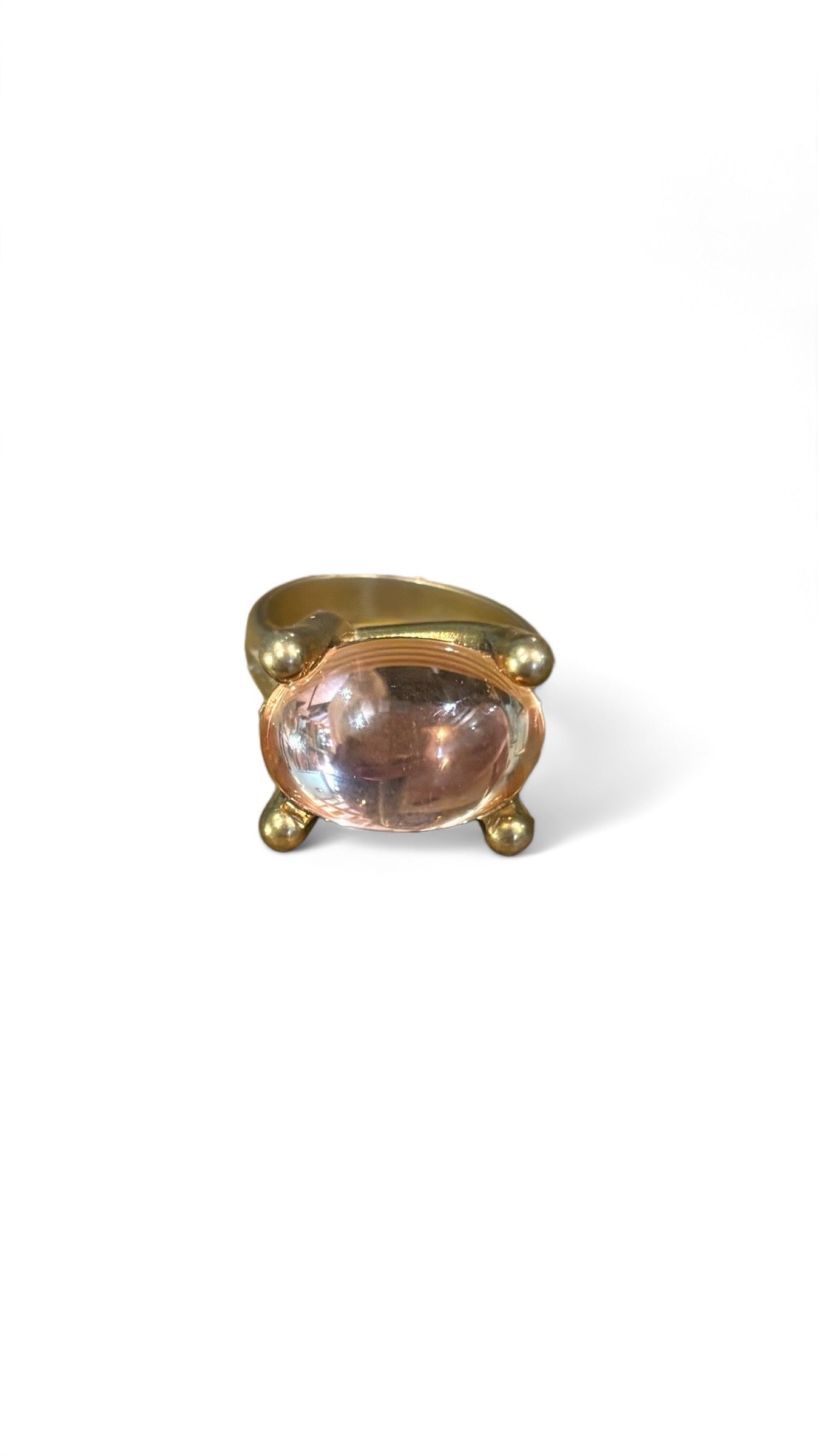 Anello cristalli cabochon